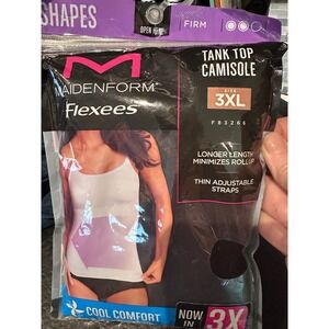 Maidenform Flexees Firm Control Tank Top Camisole Black 3XL F83266 Shapewear NEW
